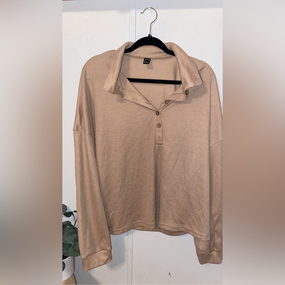 Tan long sleeve Shein women’s dress top